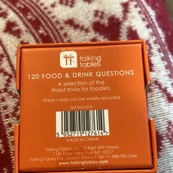 Talking tables 120 Food & Drink Questions trivia game - Picture 3 of 4
